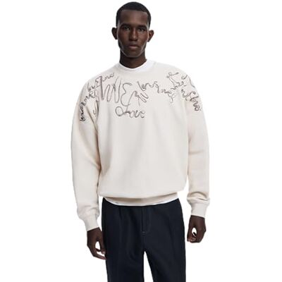 Desigual Herren 25SMSK15 Sweatshirt, White, M Desigual Herren 25SMSK15 Sweatshirt, White, M