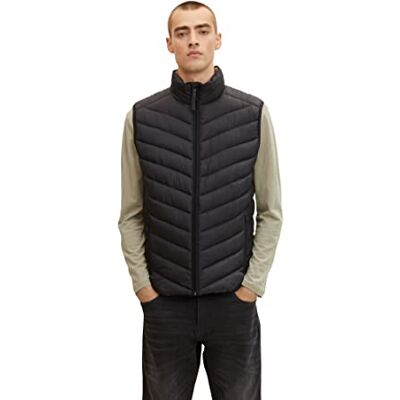 TOM TAILOR Herren Lightweight Stepptweste 1031473, 29999 Black, XL TOM TAILOR Herren Lightweight Stepptweste 1031473, 29999 Black, XL