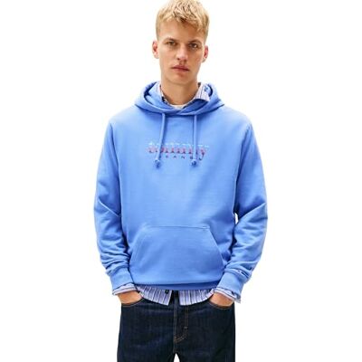 Tommy Jeans Herren Hoodie Entry Play mit Bauchtasche, Blau (Light Horizon Blue), XXL Tommy Jeans Herren Hoodie Entry Play mit Bauchtasche, Blau (Light Horizon Blue), XXL