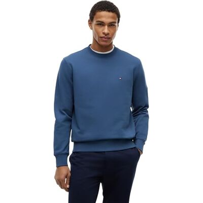 Tommy Hilfiger Herren Sweatshirt Essential Terry Crewneck mit Rundhalsausschnitt, Blau (Aegean Sea), XL Tommy Hilfiger Herren Sweatshirt Essential Terry Crewneck mit Rundhalsausschnitt, Blau (Aegean Sea), XL
