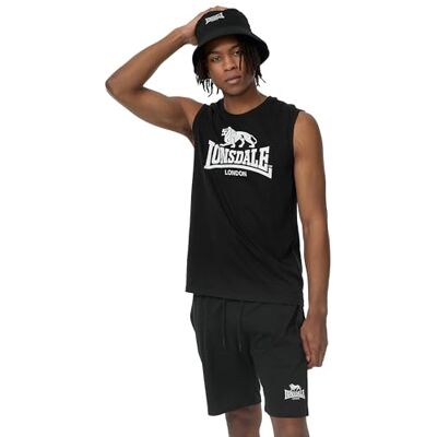 Lonsdale Herren ärmelloses T-Shirt & Shorts Set normale Passform ALLANTON S, Black/White Lonsdale Herren ärmelloses T-Shirt & Shorts Set normale Passform ALLANTON S, Black/White