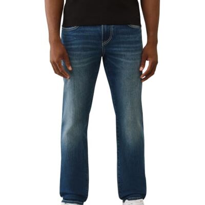 True Religion Herren Geno Single Needle Slim Jeans, Mittlere Mistelzweig-Waschung, 36 W True Religion Herren Geno Single Needle Slim Jeans, Mittlere Mistelzweig-Waschung, 36 W