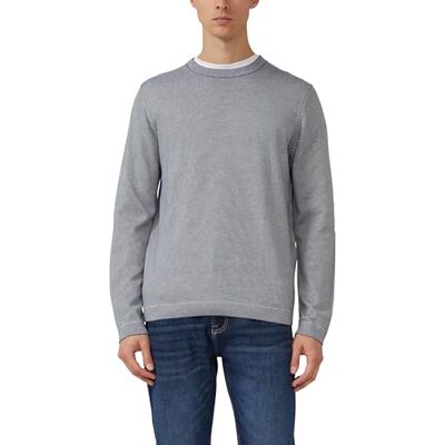 S. Oliver Fein gestreifter Pullover mit Crew Neck und abgesetzten Bündchen S. Oliver Fein gestreifter Pullover mit Crew Neck und abgesetzten Bündchen
