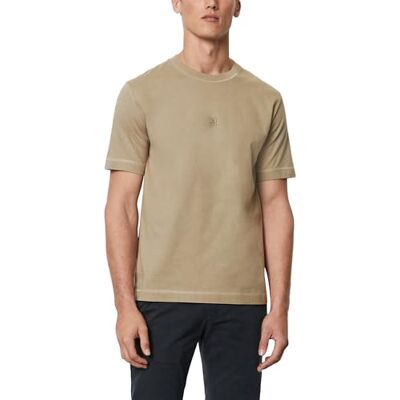 Marc O' Polo Herren T-Shirt aus Bio-Baumwolle mit Rundhalsausschnitt, Beige (Charleston Gray), S Marc O' Polo Herren T-Shirt aus Bio-Baumwolle mit Rundhalsausschnitt, Beige (Charleston Gray), S