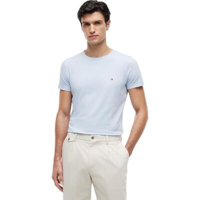 Tommy Hilfiger Herren Stretch Slim Fit Tee Mw0mw10800 S/S-T-Shirts, Blue (Breezy Blue), 3XL Tommy Hilfiger Herren Stretch Slim Fit Tee Mw0mw10800 S/S-T-Shirts, Blue (Breezy Blue), 3XL