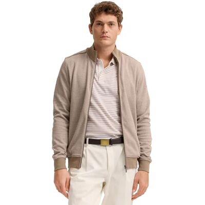 Bugatti Herren Sweatjacke Modern Fit mit Stehkragen und Jacquard-Muster Bugatti Herren Sweatjacke Modern Fit mit Stehkragen und Jacquard-Muster