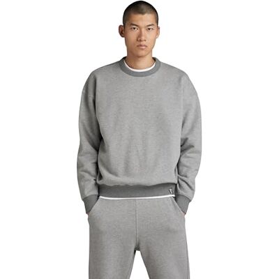 G-STAR RAW Herren Essential Unisex Loose Sweatshirt, Mehrfarben (medium Grey Htr D22995-D395-8073), XXL G-STAR RAW Herren Essential Unisex Loose Sweatshirt, Mehrfarben (medium Grey Htr D22995-D395-8073), XXL