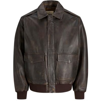 JACK & JONES Jprbluchapman Washed Leather Bomber JACK & JONES Jprbluchapman Washed Leather Bomber