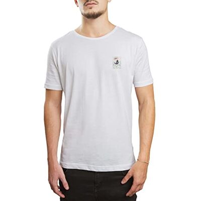 Bonateks , Bedrucktes, Herren Basic T-Shirt,%100 Baumwolle, Weiß, Lässig, Herren Oberteile, Größe: S Bonateks , Bedrucktes, Herren Basic T-Shirt,%100 Baumwolle, Weiß, Lässig, Herren Oberteile, Größe: S