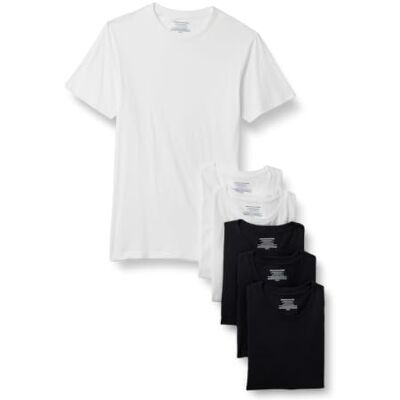 Amazon Unterhemd Herren Slim Fit Unterhemden mit Rundhalsausschnitt, 6er Pack, Schwarz/Weiß, XS Amazon Unterhemd Herren Slim Fit Unterhemden mit Rundhalsausschnitt, 6er Pack, Schwarz/Weiß, XS