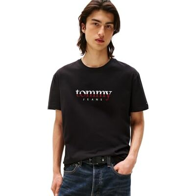 Tommy Jeans Herren TJM Reg DNA Tee EXT Dm0dm21978 S/S T-Shirt, Black (Black), XS EU Tommy Jeans Herren TJM Reg DNA Tee EXT Dm0dm21978 S/S T-Shirt, Black (Black), XS EU