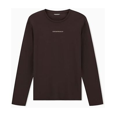 Giorgio Armani Herren-T-Shirt, Stretch-Piquet, langärmelig, Rundhalsausschnitt, Braun, Größe M, braun, M Giorgio Armani Herren-T-Shirt, Stretch-Piquet, langärmelig, Rundhalsausschnitt, Braun, Größe M, braun, M