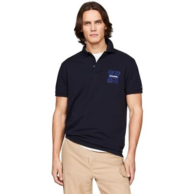 Tommy Hilfiger Herren Poloshirt Kurzarm Boucle Embro Regular Fit, Blau (Desert Sky), L Tommy Hilfiger Herren Poloshirt Kurzarm Boucle Embro Regular Fit, Blau (Desert Sky), L