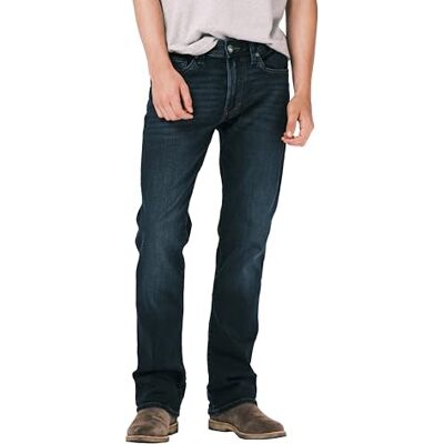 Buffalo David Bitton , Herren Slim Bootcut Jeans, King, Knittert und geschliffen, 33W / 32L Buffalo David Bitton , Herren Slim Bootcut Jeans, King, Knittert und geschliffen, 33W / 32L