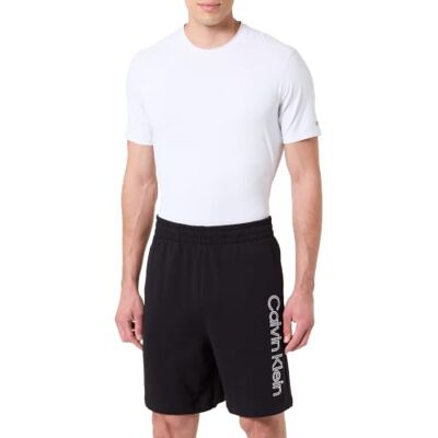 Calvin Herren Lounge Shorts Terry Eu Graphic mit Seitentaschen, Schwarz (Black), 2XL Calvin Herren Lounge Shorts Terry Eu Graphic mit Seitentaschen, Schwarz (Black), 2XL