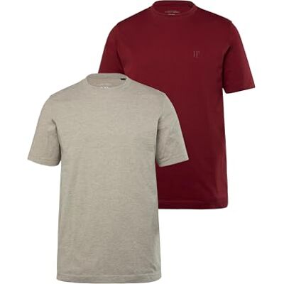 JP 1880 Herren große Größen Übergrößen Menswear L-8XL T-Shirts, Basic, 2er-Pack, Rundhals dunkelrot L 702637545-L JP 1880 Herren große Größen Übergrößen Menswear L-8XL T-Shirts, Basic, 2er-Pack, Rundhals dunkelrot L 702637545-L