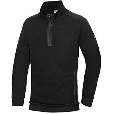 BP 1828-293-0032-XS Herren-Sweatshirt mit halbem Reißverschluss, Lange Ärmel, hoher Kragen mit Reißverschluss, 280,00 g/m² Stoffmischung mit Stretch, schwarz, XS BP 1828-293-0032-XS Herren-Sweatshirt mit halbem Reißverschluss, Lange Ärmel, hoher Kragen mit Reißverschluss, 280,00 g/m² Stoffmischung mit Stretch, schwarz, XS
