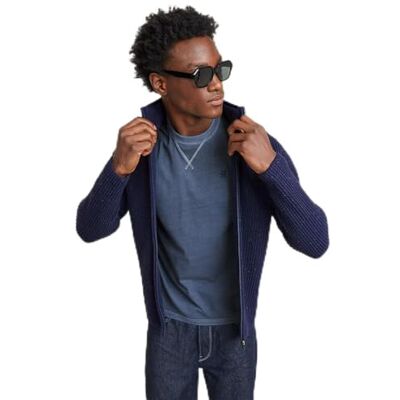 G-STAR RAW Men's Double Collar Zip Thru Knit Cardigan Sweater, Blau (Imperial Blue D25119-D754-1305), Medium G-STAR RAW Men's Double Collar Zip Thru Knit Cardigan Sweater, Blau (Imperial Blue D25119-D754-1305), Medium