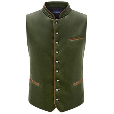 Stockerpoint Herren Trachtenweste Ricardo Größen 44-64 Traditionelle & hochwertige Weste mit verstellbarem Riegel I Perfekt für Trachten & Festlichkeiten Stockerpoint Herren Trachtenweste Ricardo Größen 44-64 Traditionelle & hochwertige Weste mit verstellbarem Riegel I Perfekt für Trachten & Festlichkeiten
