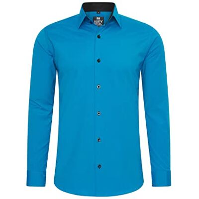 Rusty Neal Herren-Hemd Premium Slim Fit Langarm Stretch Grau Kentkragen Business-Hemd Freizeithemd M Rusty Neal Herren-Hemd Premium Slim Fit Langarm Stretch Grau Kentkragen Business-Hemd Freizeithemd M