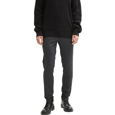 TOM TAILOR Denim Herren Jersey Slim Fit Chino Hose, 36765 Black White Grindle, M TOM TAILOR Denim Herren Jersey Slim Fit Chino Hose, 36765 Black White Grindle, M