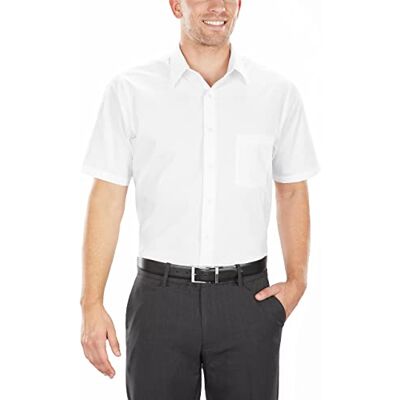 Van Heusen Herren Big and Short Sleeve Poplin Solid Tall Fit Dress Shirt Klassisches Hemd, Weiß, 5XL (56 cm Hals) Van Heusen Herren Big and Short Sleeve Poplin Solid Tall Fit Dress Shirt Klassisches Hemd, Weiß, 5XL (56 cm Hals)