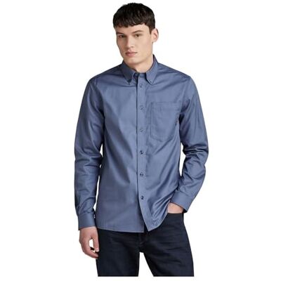 G-STAR RAW Herren One Pocket Regular Hemd, Blau (Vintage Indigo D24292-A504-G278), XS G-STAR RAW Herren One Pocket Regular Hemd, Blau (Vintage Indigo D24292-A504-G278), XS