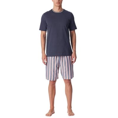 Schiesser Schlafanzug kurz Rundhals mit Webhose Merzerisierte Baumwolle Schiesser Schlafanzug kurz Rundhals mit Webhose Merzerisierte Baumwolle