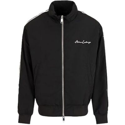 Armani Exchange Men's Signature Logo Bomber Jacket,Black, XX-Large Armani Exchange Men's Signature Logo Bomber Jacket,Black, XX-Large