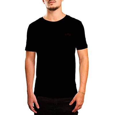 Bonateks , Bedrucktes, Herren Basic T-Shirt,%100 Baumwolle, Schwarz, Lässig, Herren Oberteile, Größe: L Bonateks , Bedrucktes, Herren Basic T-Shirt,%100 Baumwolle, Schwarz, Lässig, Herren Oberteile, Größe: L