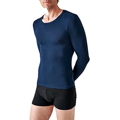 Damart Langarm-T-Shirt mit Rundhalsausschnitt, Feinripp, Thermolactyl Sensitive Dunkles Marineblau M Damart Langarm-T-Shirt mit Rundhalsausschnitt, Feinripp, Thermolactyl Sensitive Dunkles Marineblau M