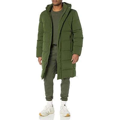 Amazon Langer Puffermantel mit Kapuze für Herren, Dunkles Olivgrün, Größe 3XL Amazon Langer Puffermantel mit Kapuze für Herren, Dunkles Olivgrün, Größe 3XL
