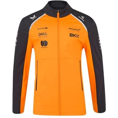 Castore McLaren F1 Team Offizielle Softshell-Jacke, durchgehender Reißverschluss, Orange und Grau, Saison 2025, Orange, S Castore McLaren F1 Team Offizielle Softshell-Jacke, durchgehender Reißverschluss, Orange und Grau, Saison 2025, Orange, S