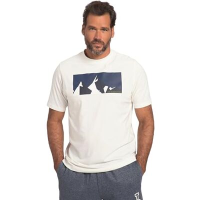 JP 1880 Herren große Größen Übergrößen Menswear L-8XL T-Shirt, Halbarm, Mountain Print, Rundhals cremeweiß 3XL 818581206-3XL JP 1880 Herren große Größen Übergrößen Menswear L-8XL T-Shirt, Halbarm, Mountain Print, Rundhals cremeweiß 3XL 818581206-3XL