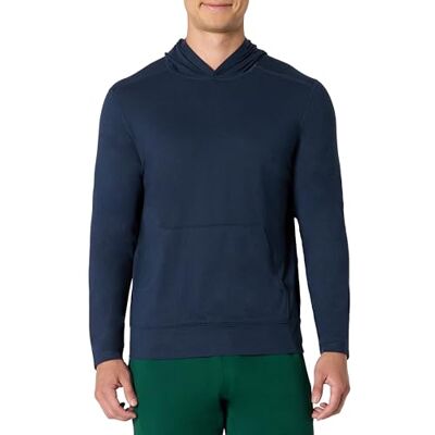 Amazon Herren Sportliches, weiches, leichtes Funktions-Kapuzen-Sweatshirt fürs Fitnessstudio, Marineblau Space-dye, L Amazon Herren Sportliches, weiches, leichtes Funktions-Kapuzen-Sweatshirt fürs Fitnessstudio, Marineblau Space-dye, L