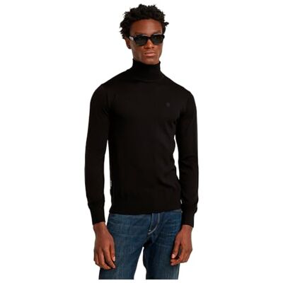 G-STAR Herren Premium Core Turtle Knitted Sweater, Schwarz (dk Black D25177-D847-6484), S G-STAR Herren Premium Core Turtle Knitted Sweater, Schwarz (dk Black D25177-D847-6484), S
