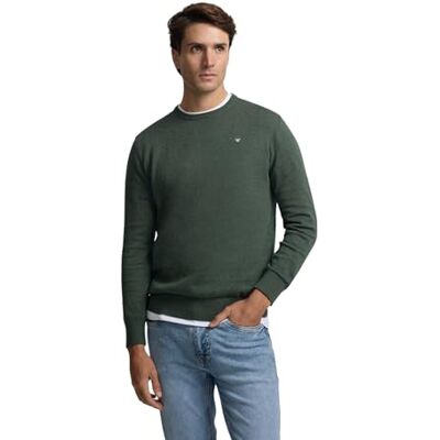 SILBON Einfarbiger Pullover, Schalkragen, grün, M/3XL SILBON Einfarbiger Pullover, Schalkragen, grün, M/3XL