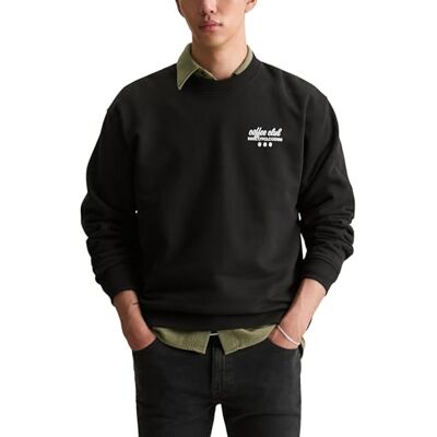 Marc O' Polo Marc OߴPolo Denim Herren Sweatshirt mit Rücken-Print Relaxed Fit, Schwarz (Black), M Marc O' Polo Marc OߴPolo Denim Herren Sweatshirt mit Rücken-Print Relaxed Fit, Schwarz (Black), M