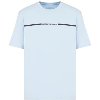 Armani Exchange Men's Regular fit, Constrast Logo line T-Shirt,Blue,XL Armani Exchange Men's Regular fit, Constrast Logo line T-Shirt,Blue,XL