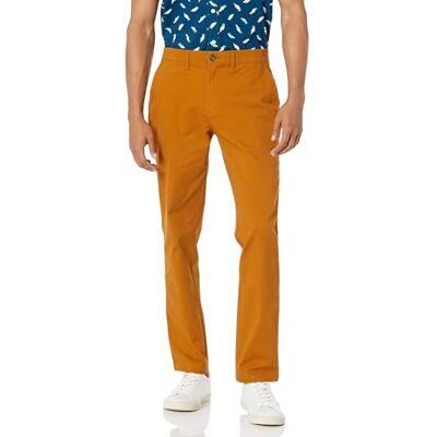 Amazon Herren Lässige Slim-Fit-Ganztags-Stretch-Chinohose, Dunkles Kamelbraun, 36 Amazon Herren Lässige Slim-Fit-Ganztags-Stretch-Chinohose, Dunkles Kamelbraun, 36
