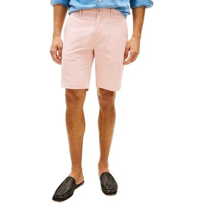 Tommy Hilfiger Herren Chino Shorts Denton Twill aus Baumwolle mit Stretch, Rosa (Delicate Petal), 38W Tommy Hilfiger Herren Chino Shorts Denton Twill aus Baumwolle mit Stretch, Rosa (Delicate Petal), 38W