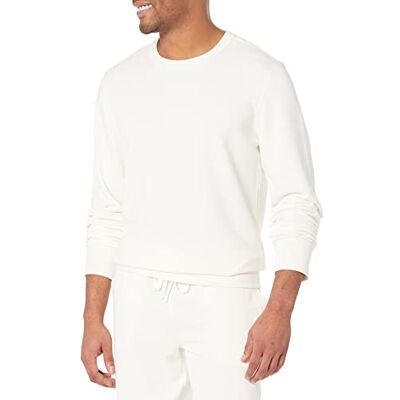 Amazon Herren Leichtes langärmeliges Frottee-Sweatshirt mit Rundhalsausschnitt (erhältlich in Big & Tall), Eierschalenweiß, XL Amazon Herren Leichtes langärmeliges Frottee-Sweatshirt mit Rundhalsausschnitt (erhältlich in Big & Tall), Eierschalenweiß, XL
