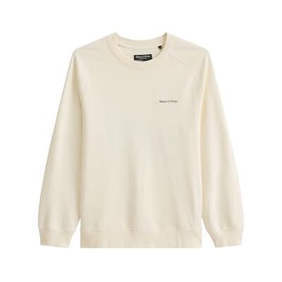 Marc O' Polo Marc OߴPolo Herren Sweatshirt mit Logo-Stickerei Regular Fit, Cremefarben (White Cotton), M Marc O' Polo Marc OߴPolo Herren Sweatshirt mit Logo-Stickerei Regular Fit, Cremefarben (White Cotton), M