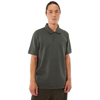 Calvin Herren Poloshirt Kurzarm Monogram Pique aus Baumwolle, Braun (Beluga), S Calvin Herren Poloshirt Kurzarm Monogram Pique aus Baumwolle, Braun (Beluga), S