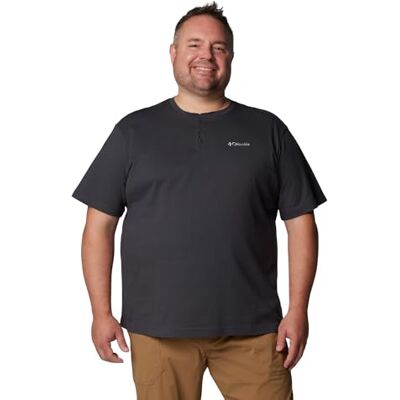 Columbia Landroamer II Henley-Shirt für Herren, kurzärmelig, Dunkelgrau (Shark), Größe XL Columbia Landroamer II Henley-Shirt für Herren, kurzärmelig, Dunkelgrau (Shark), Größe XL