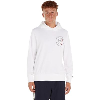 Tommy Hilfiger Herren Hoodie mit Kapuze, Weiß (White), XXL Tommy Hilfiger Herren Hoodie mit Kapuze, Weiß (White), XXL