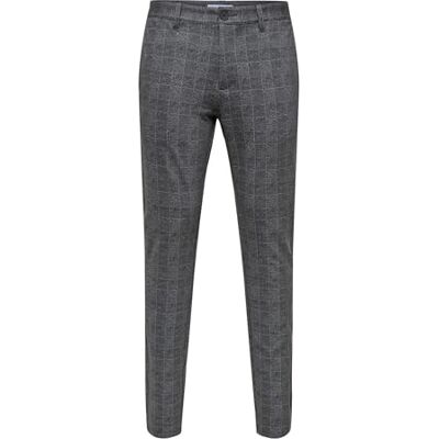 Only & Sons Herren Chino Hose ONSMARK Slim Check 9887 Slim Fit Stretch, Größe:30W / 30L, Farbe:Black 22019887 Only & Sons Herren Chino Hose ONSMARK Slim Check 9887 Slim Fit Stretch, Größe:30W / 30L, Farbe:Black 22019887