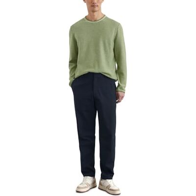 Marc O' Polo Herren Strickpullover mit Rundhalsausschnitt Regular Fit, Grün (Spring Fern), L Marc O' Polo Herren Strickpullover mit Rundhalsausschnitt Regular Fit, Grün (Spring Fern), L