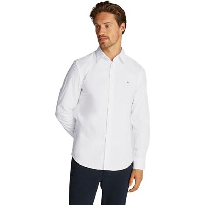 Tommy Hilfiger Herren Hemd Flex Poplin Kent Collar Businesshemd, Weiß (Optic White), XXXL Tommy Hilfiger Herren Hemd Flex Poplin Kent Collar Businesshemd, Weiß (Optic White), XXXL