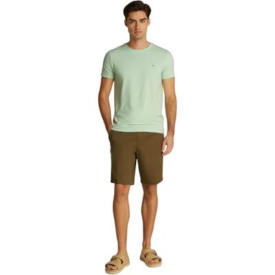 Tommy Hilfiger Herren Stretch Slim Fit Tee Mw0mw10800 S/S T-Shirt, Green (Opal Green), XS Tommy Hilfiger Herren Stretch Slim Fit Tee Mw0mw10800 S/S T-Shirt, Green (Opal Green), XS